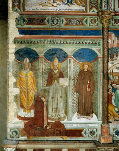 St Sabinus, Cardinal Egidio Albornoz Kneeling, St Clement and St Francis, Scenes from the Life of St Catherine of Alexandria, c.1368 by Andrea de Bartoli